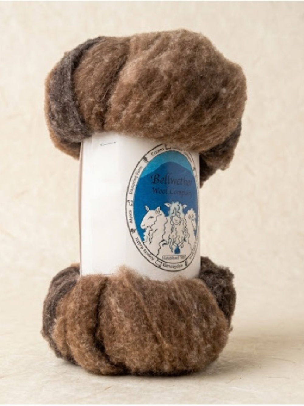 Bellwether Wool Company Hand Spinning Fiber Natural Brown Roving Center